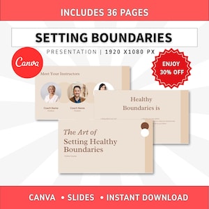 Setting Boundaries Workbook Coaching, Boundary Coaching, Development Coaching Kit Plr, Self Coaching, Wellness Lead Magnet image 1