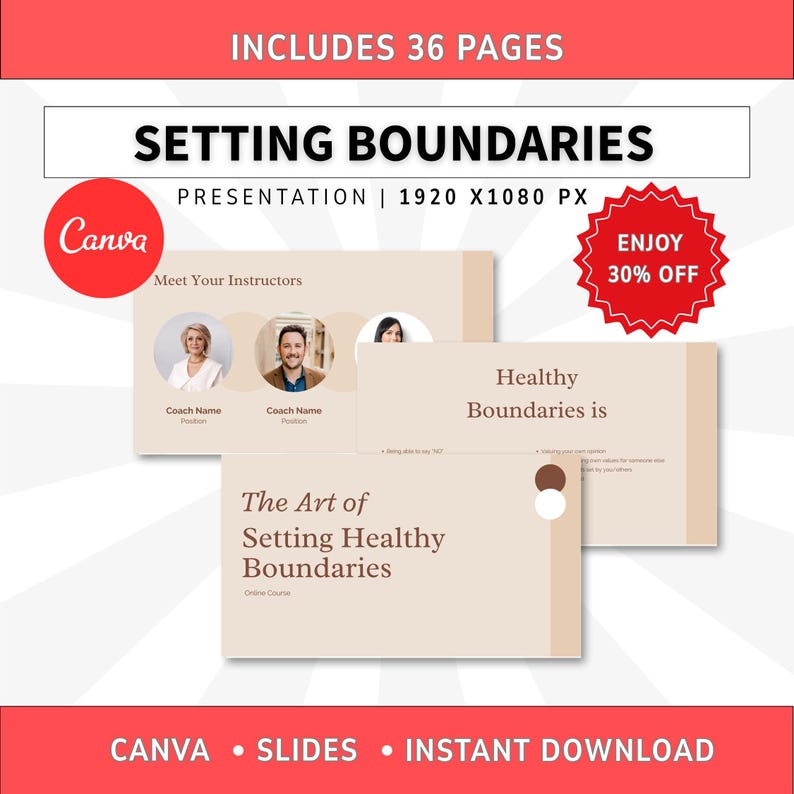 Setting Boundaries Workbook Coaching, Boundary Coaching, Development Coaching Kit Plr, Self Coaching, Wellness Lead Magnet image 1