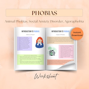 Phobia Worksheets, Psychoeducation for Specific Phobias, Animal Phobias, Social Anxiety Disorder, Agoraphobia, Exposure Therapy Exercises