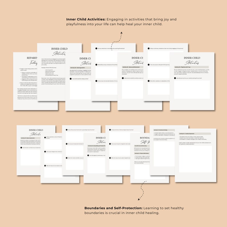 Healing Inner Child Planner Canva Templates, Therapy Worksheet Bundle ...
