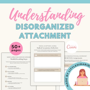Disorganized Attachment Style Worksheets, Worksheets on Relationship Trauma, Judgement Therapy Journal, Healing Self Assessment Quiz, CBT