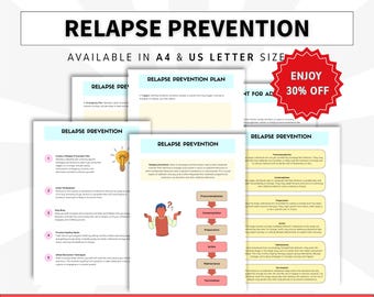 Relapse prevention plan sobriety recovery worksheets, addiction for adults, substance use coping skills