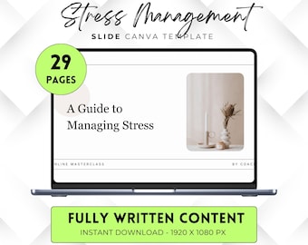Stressbewältigungs-Dia-Deck-Präsentation, Webinar-Online-kurs, Done For You Stressbewältigungsstragie