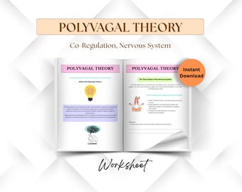 Polyvagal Theory Worksheet, Co-Regulation, Nervous System Regulation Workbook, Emotional Regulation Skills
