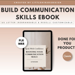 Cours en ebook sur les compétences en communication PLR, rebranding et droits de revente inclus, modèle d'ebook canva Done for You Digital Products,