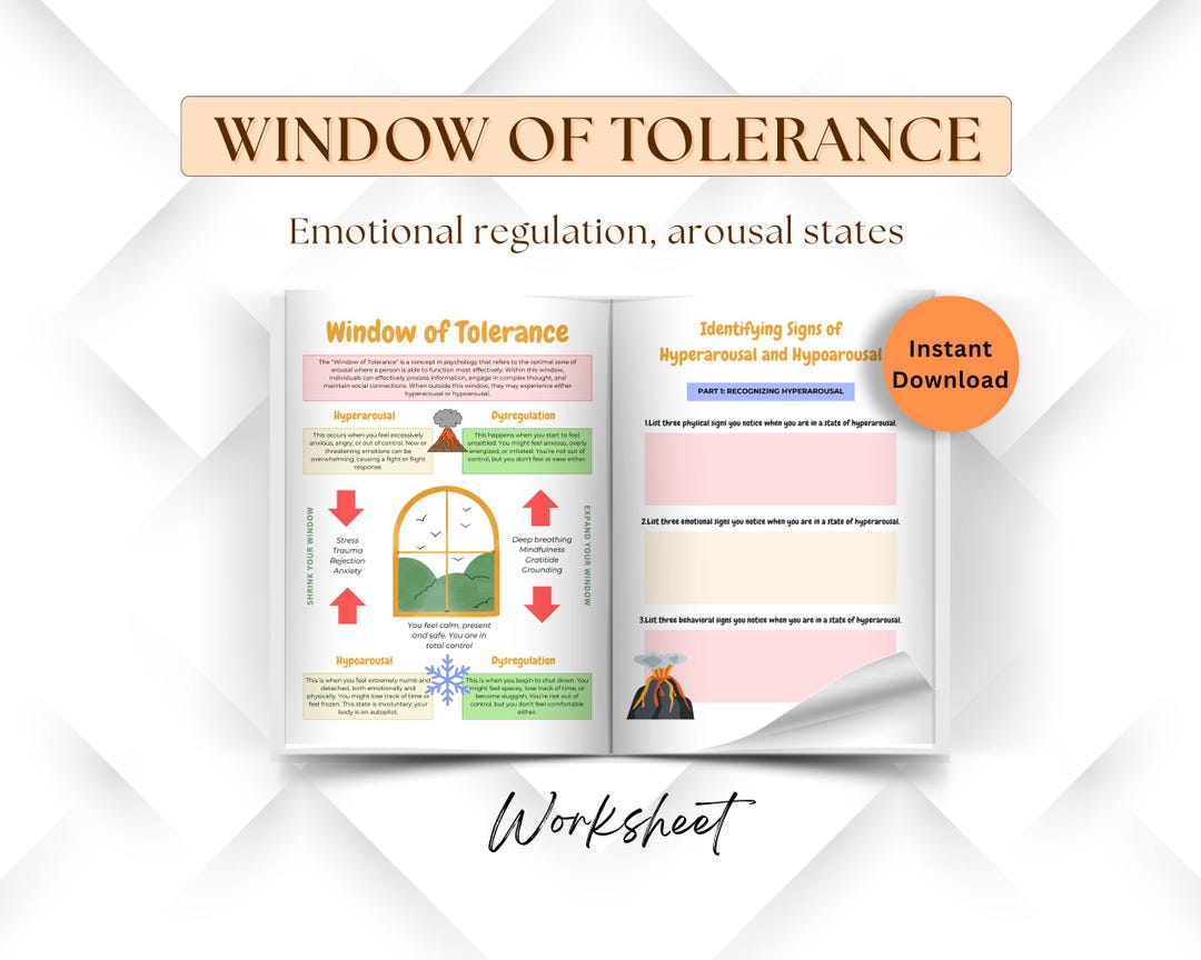 Window of Tolerance for Emotional Regulation, Arousal States, Therapy ...