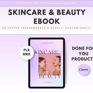 Skincare and Beauty PLR Ebook Canva With mrr, Master Resell Rights, MRR & PLR, Digital Products With Master Resell Rights, Rebrandable Ebook