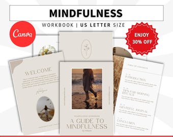 Arbetsbok för mindfulness- och välbefinnandecoach, e-bok för hälsocoachning, magnet för välbefinnande, meditationscoachkurs, e-bok för stresshantering