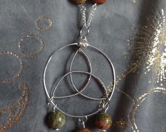 Unakite Triquetra Necklace