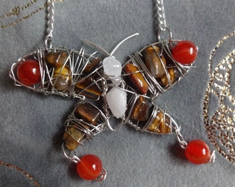 Tiger-eye Moth Necklace