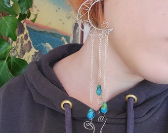 Crescent Moon Drop Earrings