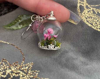 Bleeding Mushroom Terrarium Earrings
