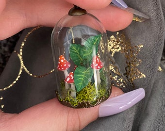 Mushroom Terrarium Pendant
