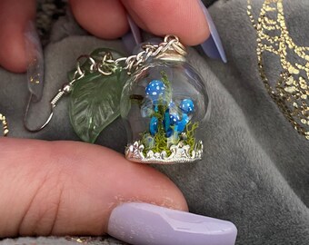 Enchanted Mushroom Terrarium Earrings