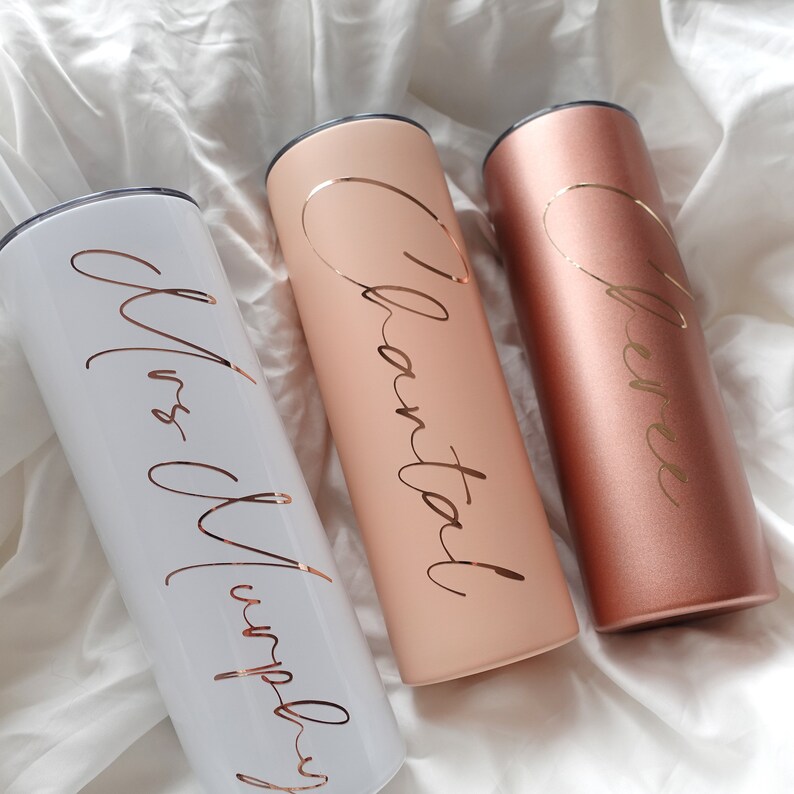 Tumbler Skinny personalizzato da 20 once / Cannuccia e coperchio riutilizzabili / Regali aziendali / Regali per lei / Tumbler Skinny personalizzato / Regali personalizzati immagine 7