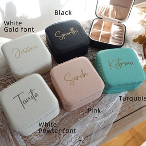 Personalized Jewelry Boxes, Accessories Case, Bridesmaid Gifts, romantic gifts, Custom Travel Case,Jewelry Box with Name,Thank you Gift image 4