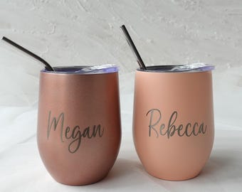 Personalised Wine Tumbler, Laser Engraved Name / LOGO/ Text/ Your Design