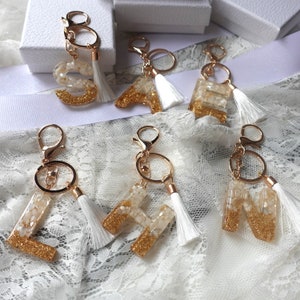Custom Handmade Resin Letter Keychain, School Backpack Charm, Mother's ...