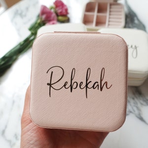 Personalized Jewelry Boxes, Accessories Case, Bridesmaid Gifts, romantic gifts, Custom Travel Case,Jewelry Box with Name,Thank you Gift image 10