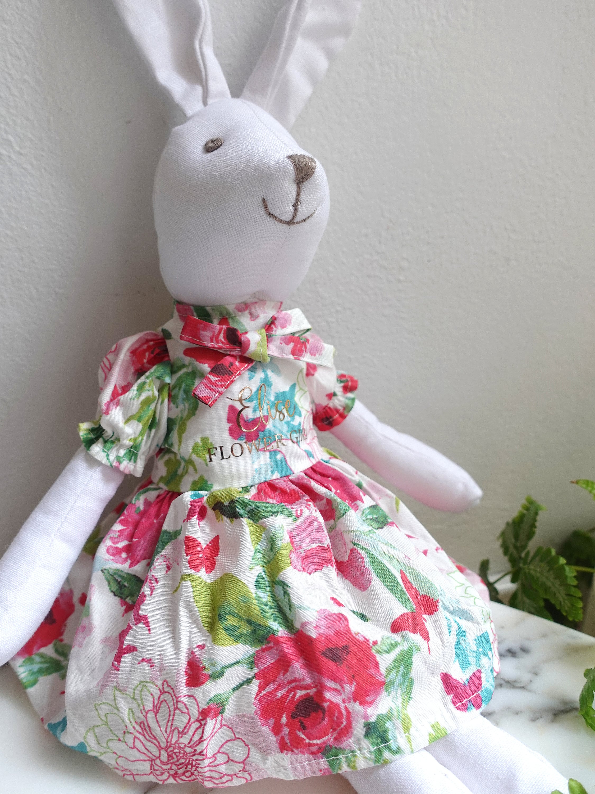 Personalized Bunny Rabbit, Flower Girl Proposal Doll, Personalised Gift ...