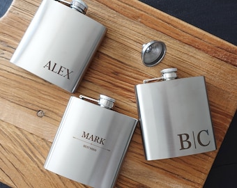Personalised Hip Flask, 6oz, 304 Stainless Steel