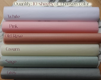 10 x Sheets NeutralTissue Paper / Sheets- Gift Wrapping Paper/Bulk Tissue Paper/Wrapping Paper/ White, Pink, Ceam, Sage, Grey, Rose colorful