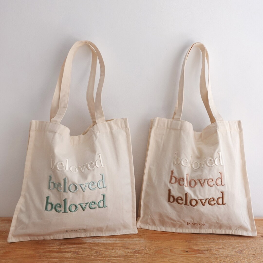 Embroidered beloved Canvas Tote Bag / Canvas Tote Bag / High 