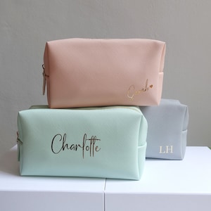 Kulturtasche PU-Leder Make-up Tasche, Brautjungfer Make-up Tasche, personalisierte Make-up-Tasche, Brautjungfer Tasche, Kosmetiktasche Beutel, Brautjungfer Vorschlag