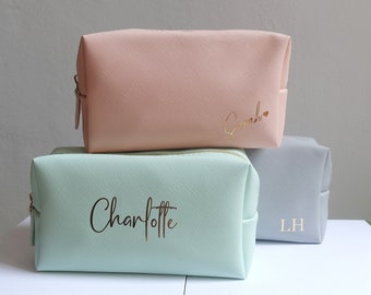 BeLettered. Toiletry PU Leather Makeup Bag, Bridesmaid Bag, Personalized Bridesmaid Bag, Cosmetic Bag Pouch, Bridesmaid Proposal
