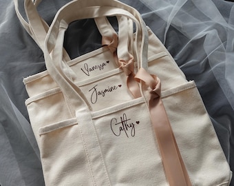 BeLettered. Personalized Mini Canvas Tote Bag, Shoulder Bag, Customized bag, Bridesmaid Gift, Flower Girl Bags, Gift Bags, Teacher Gift