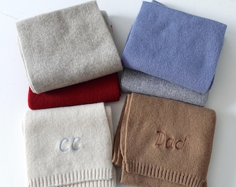 Custom Embroidered Wool Scarf with Initials or Name
