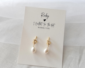 Baroque Pearl Earrings, Personalised Card