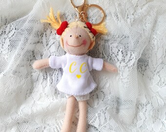 Custom Doll Keyring,Bag Ornaments, Custom gift，Birthday Present,Hanging Ornament Keychain Bag Charm, Gift for Girl, Personalized gift