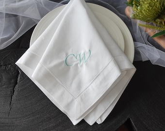 20x20" Monogram Embroidered Wedding Napkin, Personalized Name Towel, Linen, Housewarming, Hostess Gift, Christmas, Wedding, Bridesmaid Gift