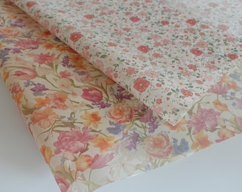 10/20xSheets Vintage Floral Tissue Paper, Sheets- Gift Wrapping Paper, Bulk Tissue Paper,Packaging Paper, Boutique Wrapping Supplies 50x70cm