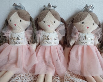 Flower Girl Proposal Doll, Gift for Her, Bridesmaid Proposal, Bridesmaid Gift, Personalised Gift,  Baby Custom Gifts, Wedding Keepsake