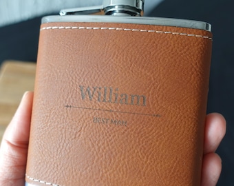 Personalised PU Leather Hip Flask