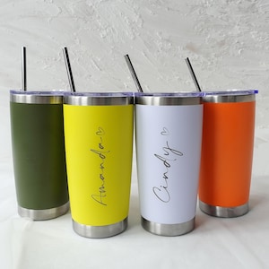 Bicchiere termico in acciaio inox da 20 once con nome personalizzato