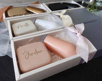 Custom Name Jewellery Case & 6oz Tumbler Gift Box Set