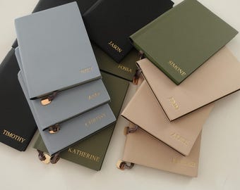 Personalized Notebook with Name, Minimalist, PU Leather Journal