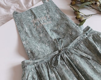 BeLettered. Personalized Embroidered Floral Apron Dress