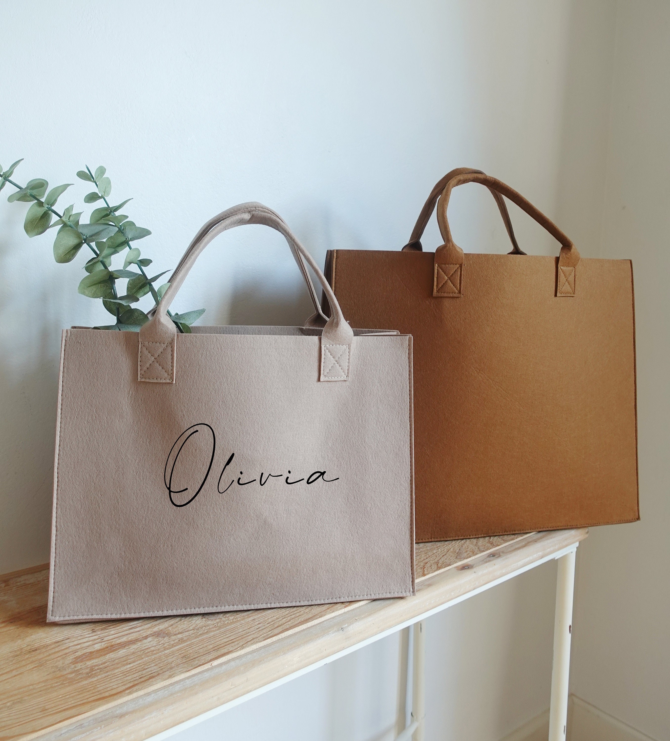 Premium Felt Tote Bag，personalized Bridesmaid Bag, Tote