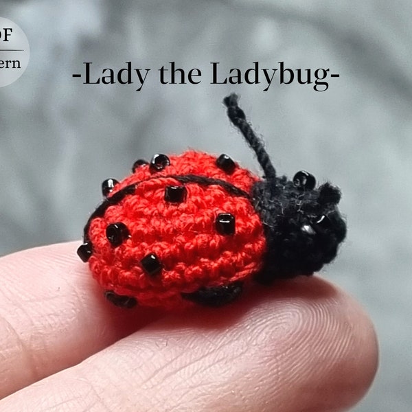 PDF crochet pattern, Ladybug instruction, Amigurumi insect, Miniature beetle,