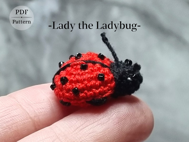 PDF crochet pattern, Ladybug instruction, Amigurumi insect, Miniature beetle, image 1