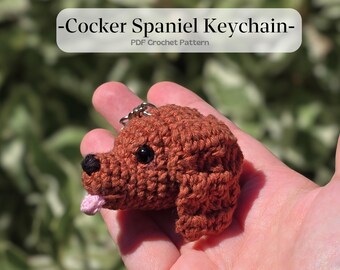Cocker Spaniel Crochet Pattern: Amigurumi Dog Keychain (PDF Pattern)