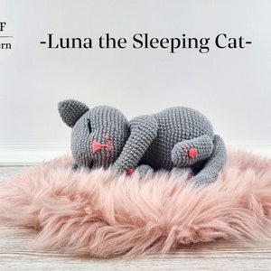 Cat crochet pattern, Amigurumi cat, Crochet sleeping cat, Amigurumi toy, Crochet cat, Crochet kitten