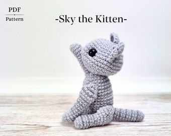 Amigurumi Kitten, Crochet Cat, Tabby Kitten, Cute Cat Pattern, Small Kitty PDF Pattern