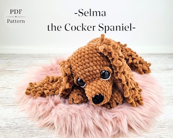 Crochet Cocker Spaniel, Amigurumi dog, Crochet dog pattern, Chenille puppy, Cute dog, Puppy dog eyes