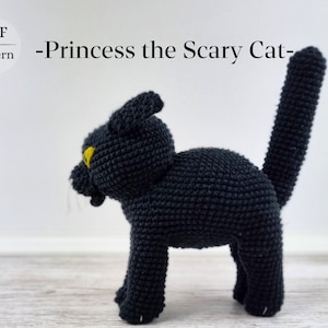 Gehaakt amigurumi-patroon Angry Cat: Halloween-decor (pdf-patroon)