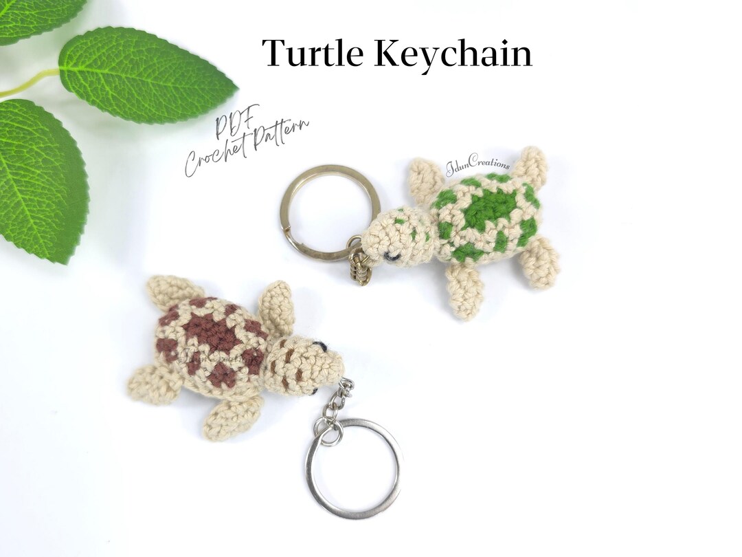 Turtle Keychain, Tortoise Crochet Pattern, Turtle Amigurumi Charm - Etsy
